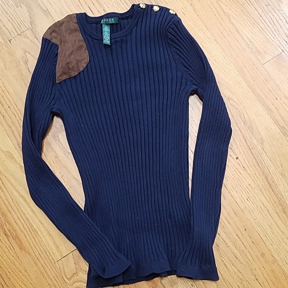 Ralph Lauren large Navy ribbed sweater